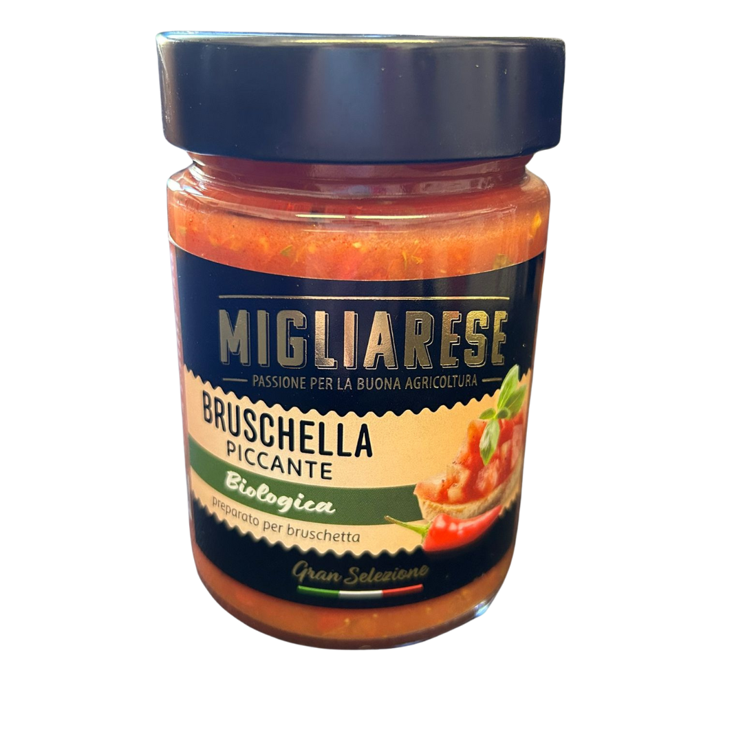 Bruschella piccante - preparato per bruschetta biologico - Migliarese - 320 gr