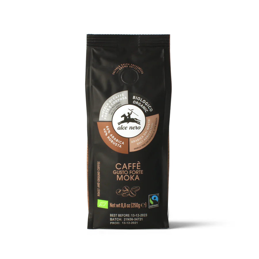 Caffè moka forte biologico 250 gr - Alce nero