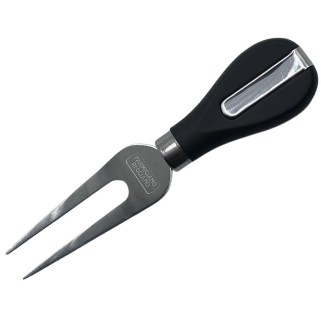 Stainless steel fork with non -slip in black polypropylene