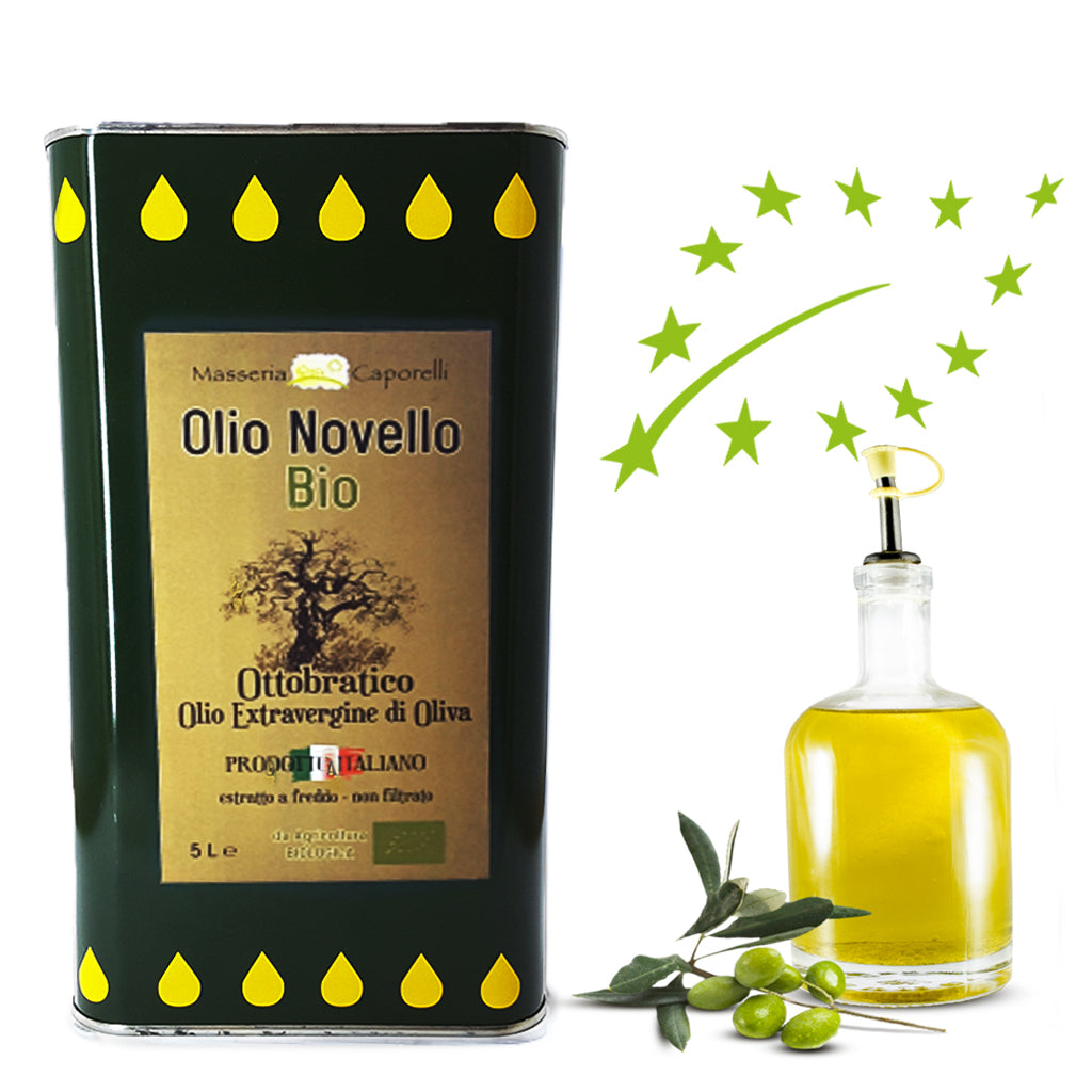 Olio extravergine di oliva Delicato NOVELLO - biologico - Masseria Caporelli - 5lt