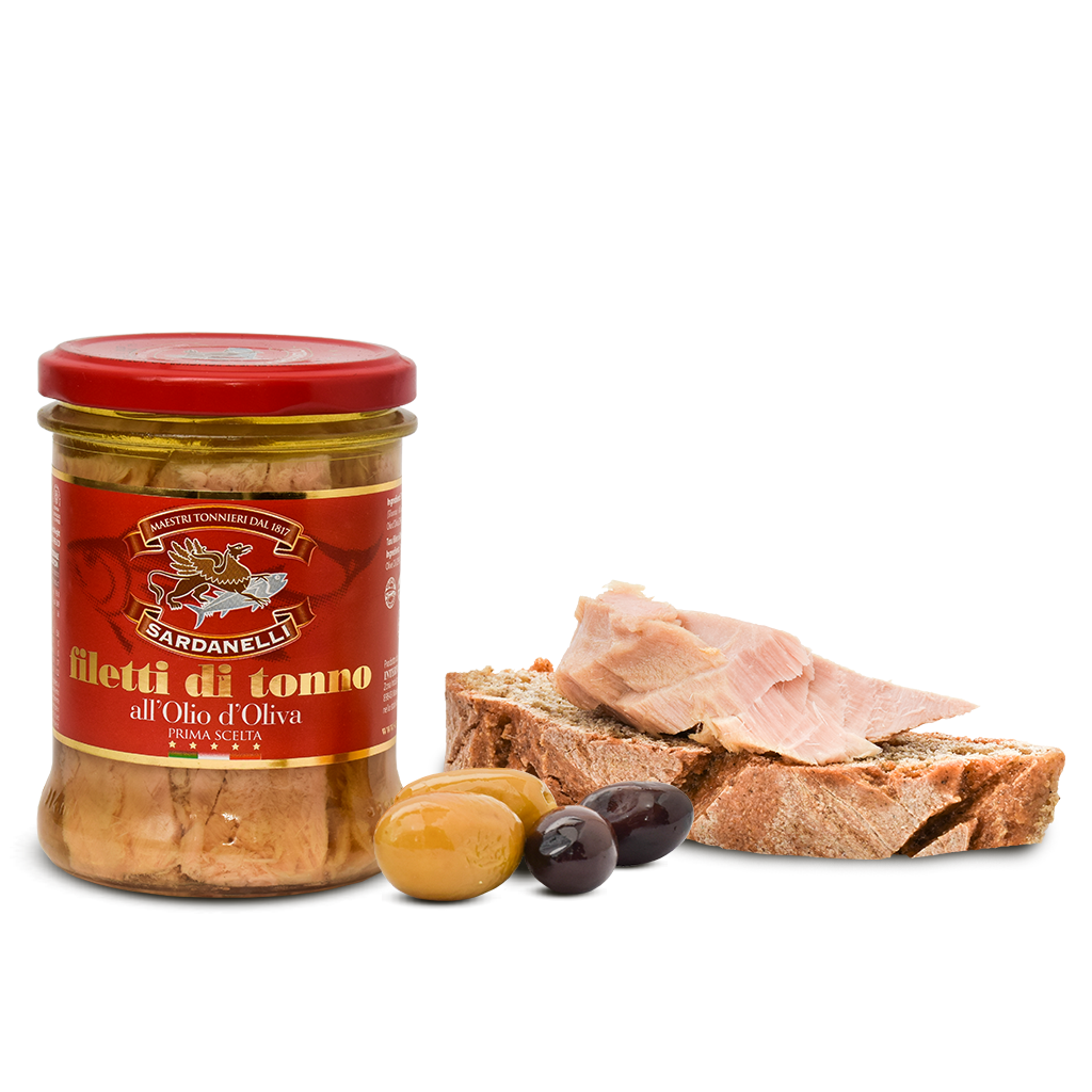 Pesce - Tonno vetro - Filetti di tonno in olio di oliva - Prima scelta Sardanelli - 300g