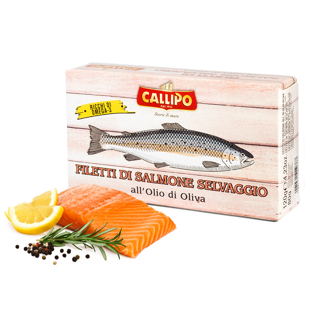 Fish - salmon - salmon fillets with olive oil - Callipo - 120g
