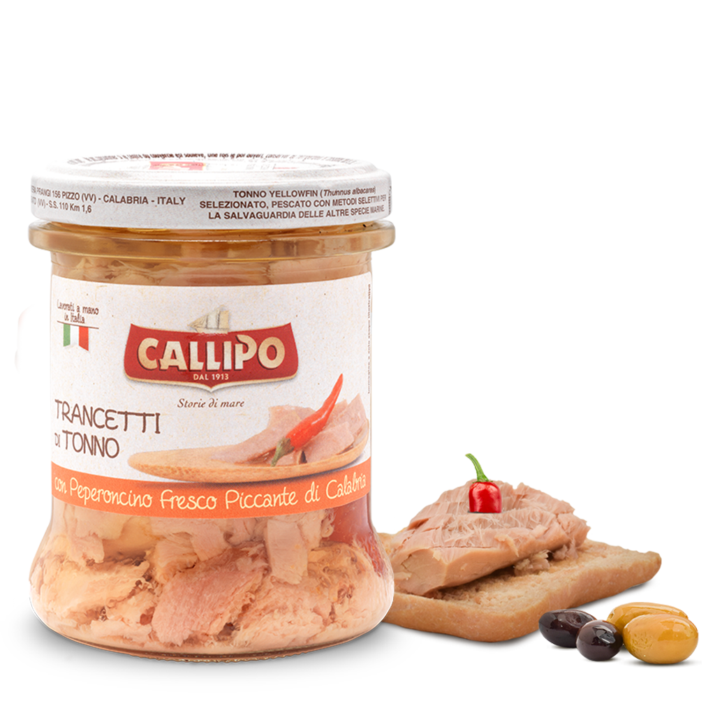 Fish - Glass tuna - Tuna traces with fresh spicy chili pepper of Calabria - Callipo - 170g