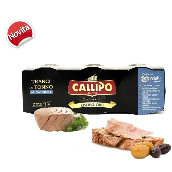 Pesce - Tonno latta - Tonno al naturale riserva oro- Callipo - 70g x3
