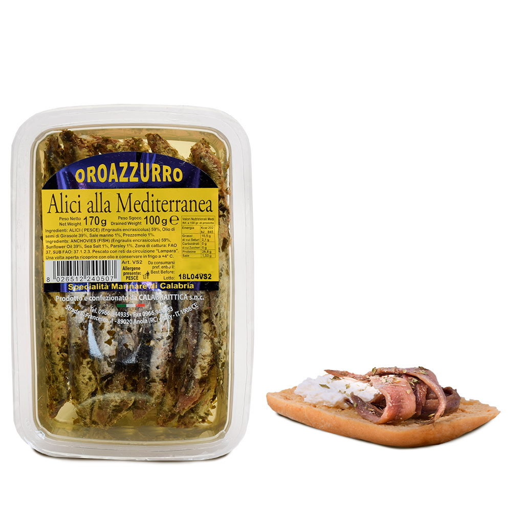 Pesce - Alici - Alici alla mediterranea vaschetta - Calabraittica - 170g