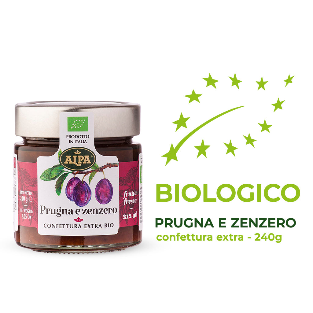 Confettura biologica extra prugna e zenzero - Alpa - 240g