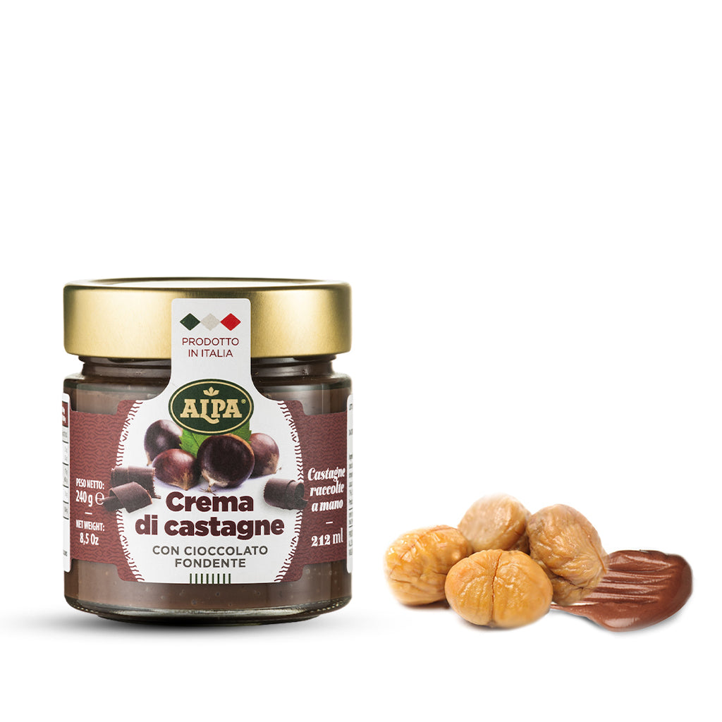 Crema spalmabile - crema di castagne con cioccolato fondente - Alpa - 240g