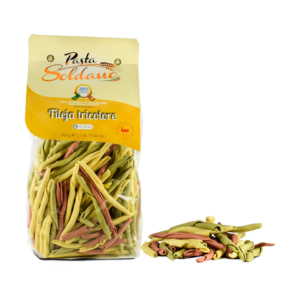 Pasta aromatizzata - Fileja di Tropea tricolore - Pastificio Soldano - 500g