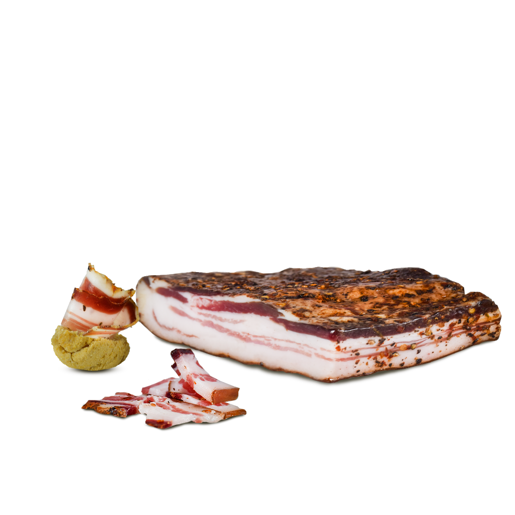 Pancetta tesa con peperoncino di Monte Poro - 500g