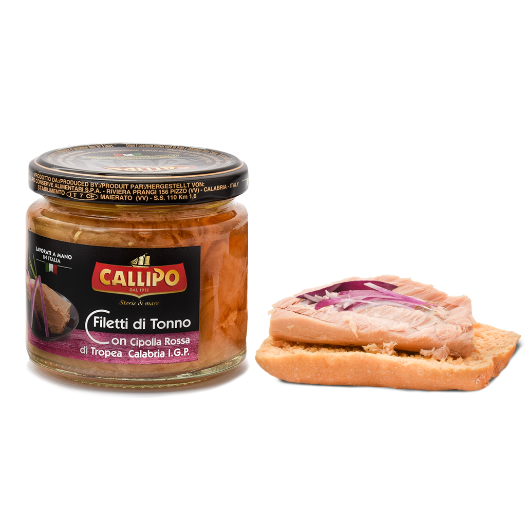Pesce - Tonno vetro - Filetti di tonno con Cipolla rossa di Tropea Calabria Igp - Callipo - 200g
