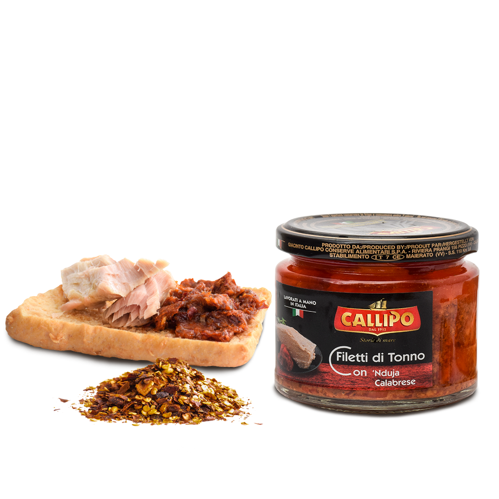 Pesce - Tonno vetro - Filetti di tonno con 'nduja calabrese - Callipo - 200g