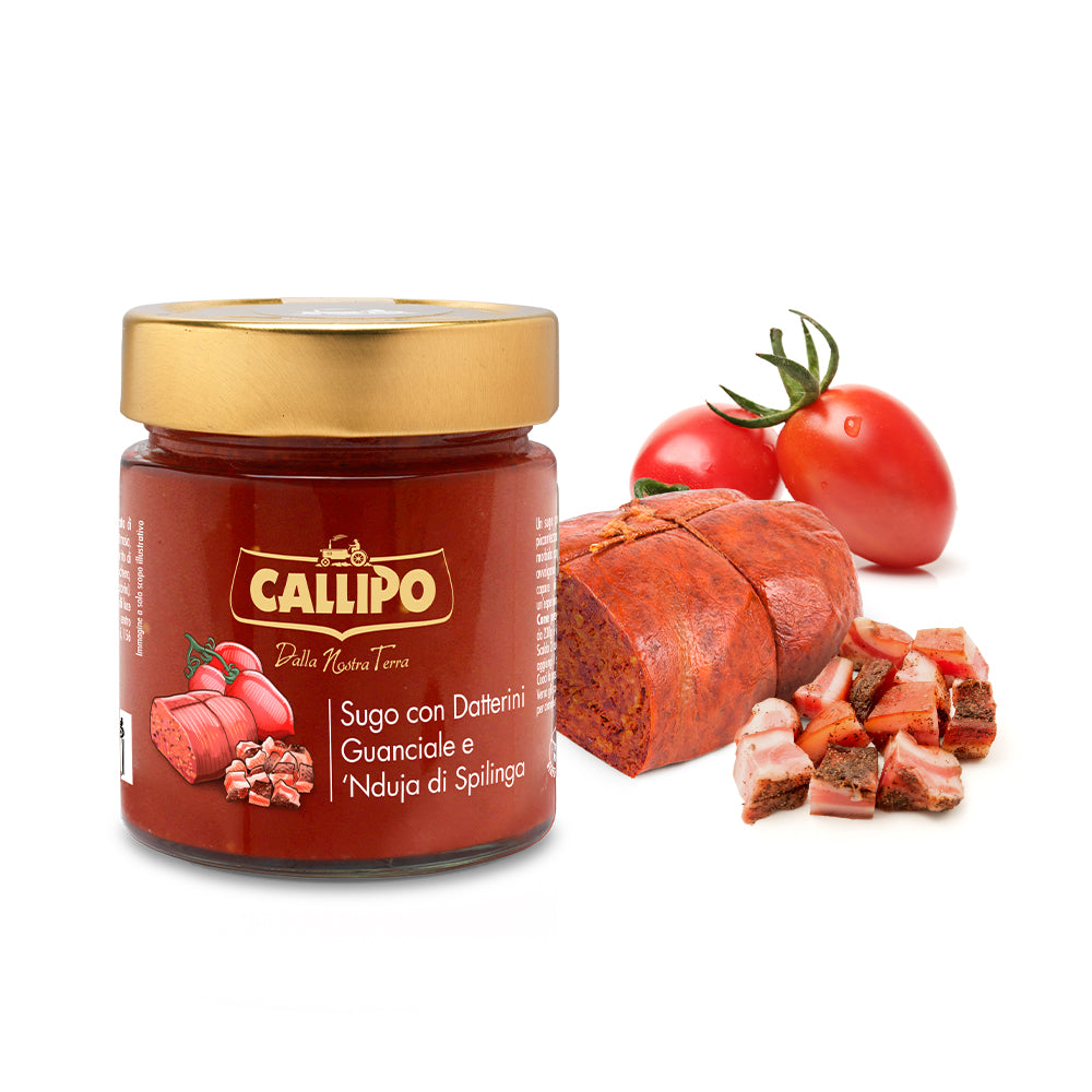 Sugo con datterini , guanciale e nduja di Spilinga Callipo 230 GR