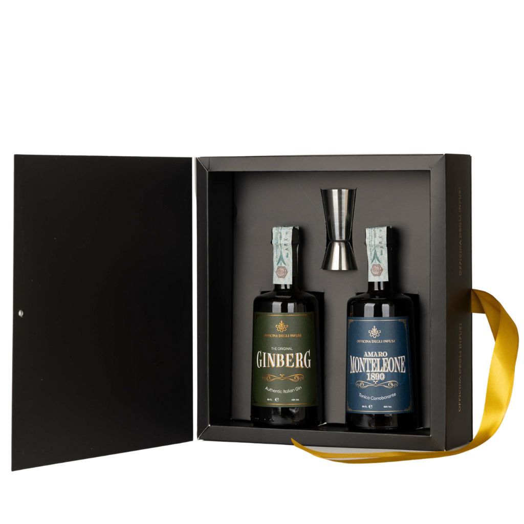 GIFT BOX DUE BOTTIGLIE DA 50 CL + MISURINO - Officina degli infusi S.r.l.