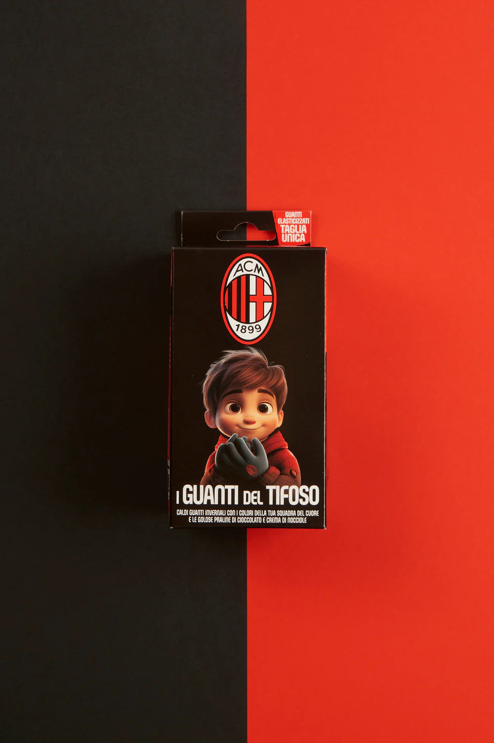 Guanti del Tifoso Milan con praline di cioccolato - ICAM SPA