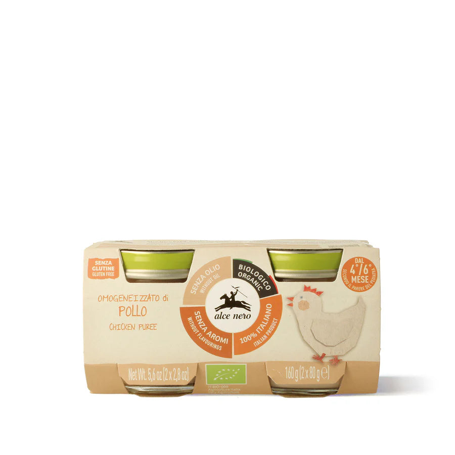 Omogeneizzato di pollo biologico  - 2X80 GR - Alce nero