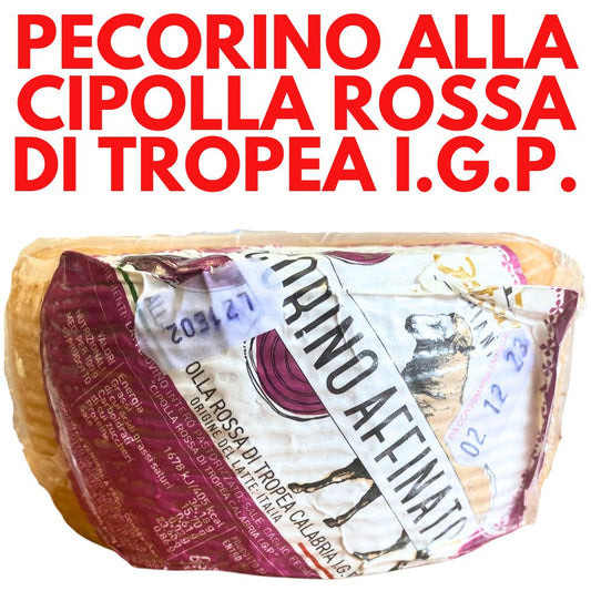 Formaggio pecorino stagionato alla cipolla rossa di Tropea I.G.P. - Fattoria della Piana - 220 gr ca