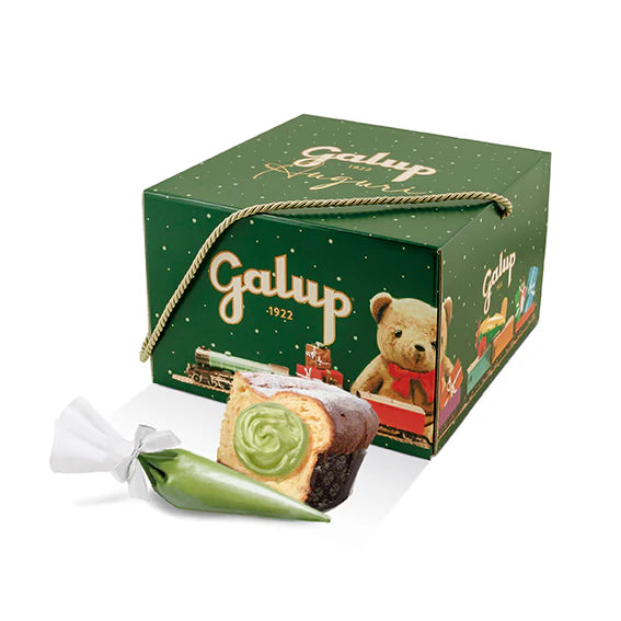 PANETTONE PARADISO CON SAC A POCHE RIPIENA DI CREMA AL PISTACCHIO PER FARCIRE A PIACERE  - GALUP