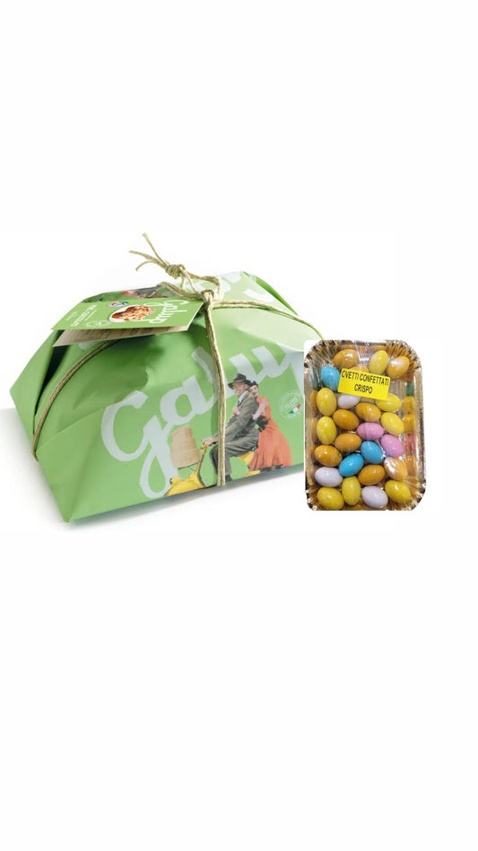 Colomba Gran Galup pere e cioccolato 750 gr in REGALO un vassoietto di ovetti Crispo