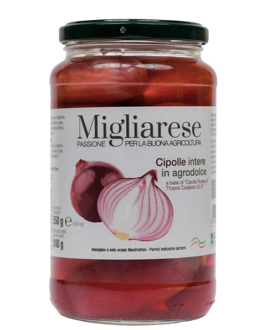 Cipolle Rosse Intere di Tropea IGP in Agrodolce 550 GR - MIGLIARESE
