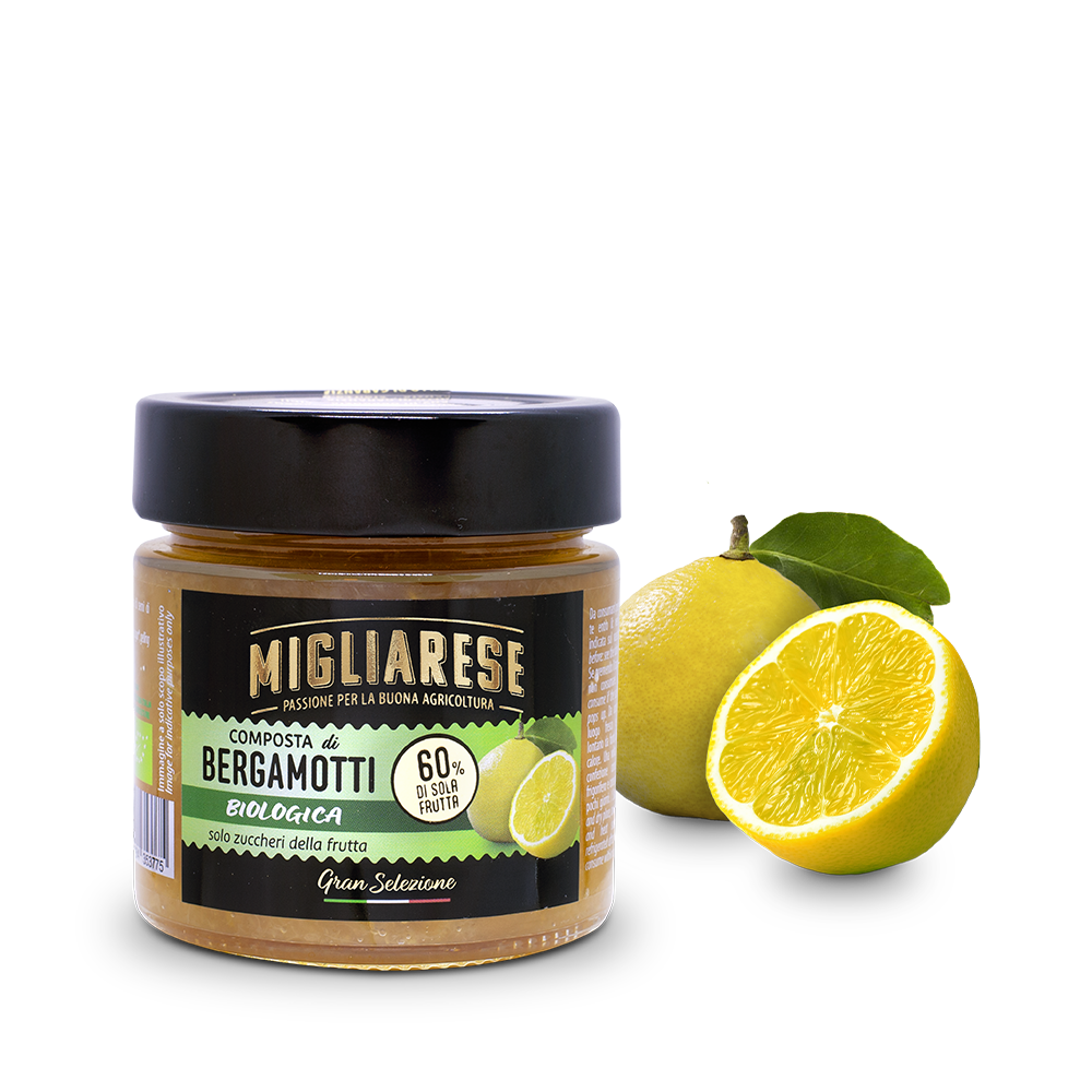 Composta di bergamotto - solo con zucchero di frutta naturale d'uva - Migliarese - 250g
