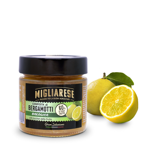 Composta di bergamotto - solo con zucchero di frutta naturale d'uva - Migliarese - 250g