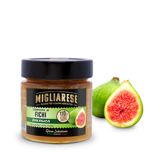 Composta di fichi biologica -  solo con zucchero di frutta naturale d'uva - Migliarese - 280g
