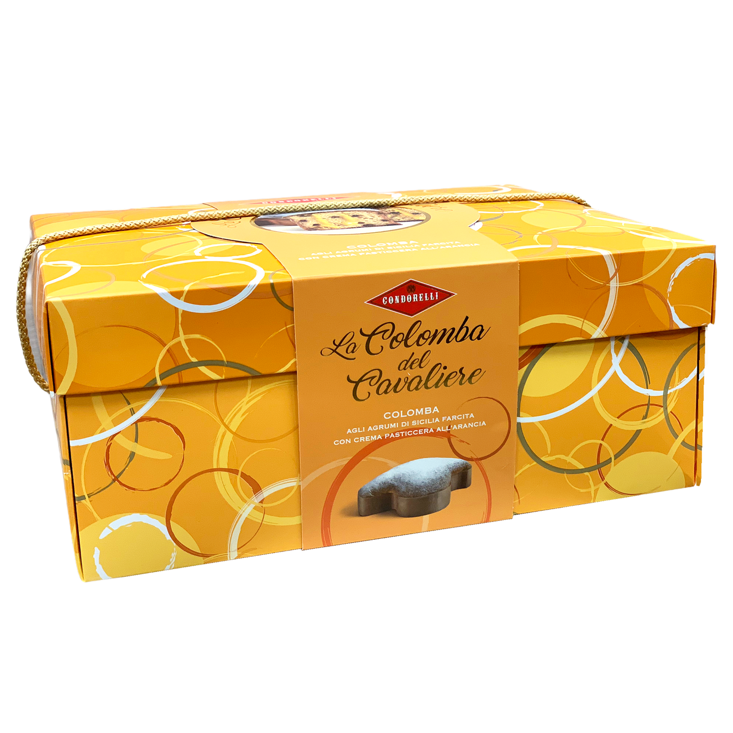 Colomba del Cavaliere agli agrumi di Sicilia farcita con crema pasticcera all'arancia - Condorelli 1kg