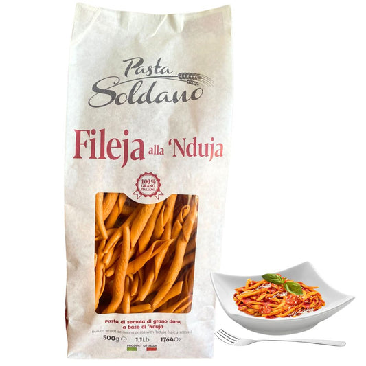 Pasta aromatizzata - Fileja alla 'Nduja - Pastificio Soldano - 500g