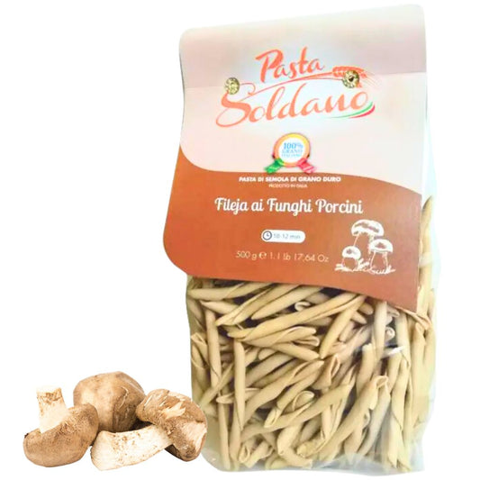 Pasta aromatizzata - Fileja ai funghi porcini- Pastificio Soldano - 500 gr
