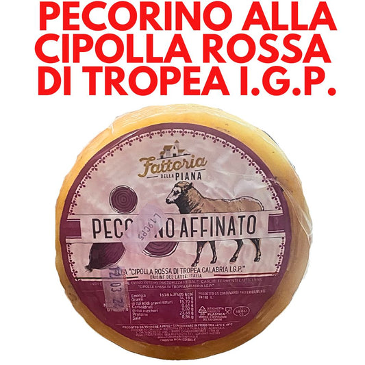 Formaggio pecorino stagionato alla cipolla rossa di Tropea I.G.P. - Fattoria della Piana - 790 gr ca