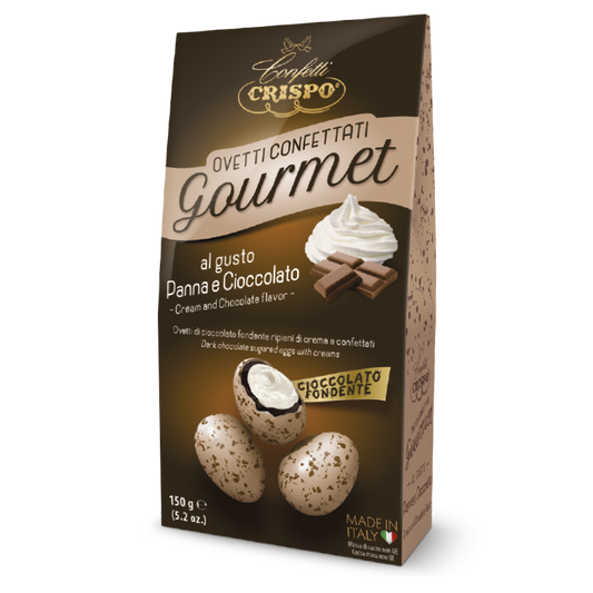 Ovetti confettati Gourmet al gusto panna e cioccolato Beige Maculati- 150 gr CRISPO