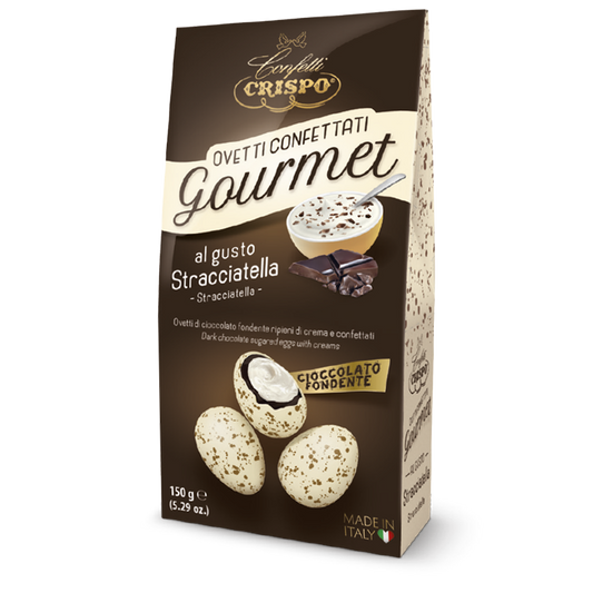 Ovetti confettati Gourmet al gusto stracciatella Avorio Maculati - 150 gr CRISPO