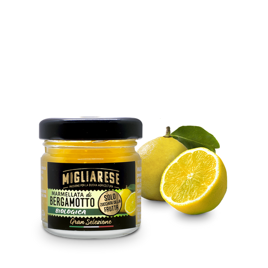 Marmellata biologica di bergamotto - solo con zucchero di frutta naturale d'uva - Migliarese - 35 g