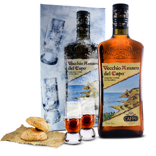 Amaro - Vecchio Amaro del capo confezione regalo - Caffo - 70cl (astuccio con 2 bicchieri)