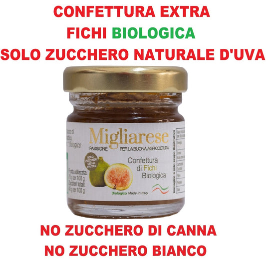 Confettura extra di fichi biologica - solo con zucchero di frutta naturale d'uva - Migliarese - 35g