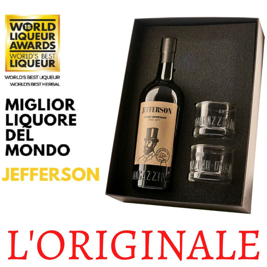 Amaro - Jefferson  confezione regalo - Scuderia Jefferson - 70cl - (astuccio con 2 bicchieri)