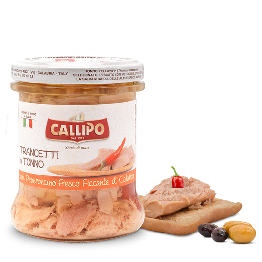Pesce - Tonno vetro - Trancetti di tonno con peperoncino fresco piccante di Calabria - Callipo - 170g