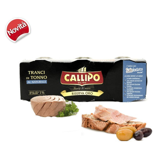 Pesce - Tonno latta - Tonno al naturale riserva oro- Callipo - 70g x3
