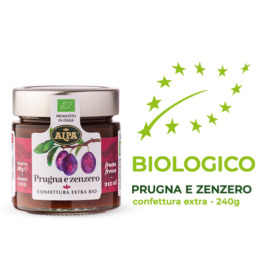 Confettura biologica extra prugna e zenzero - Alpa - 240g