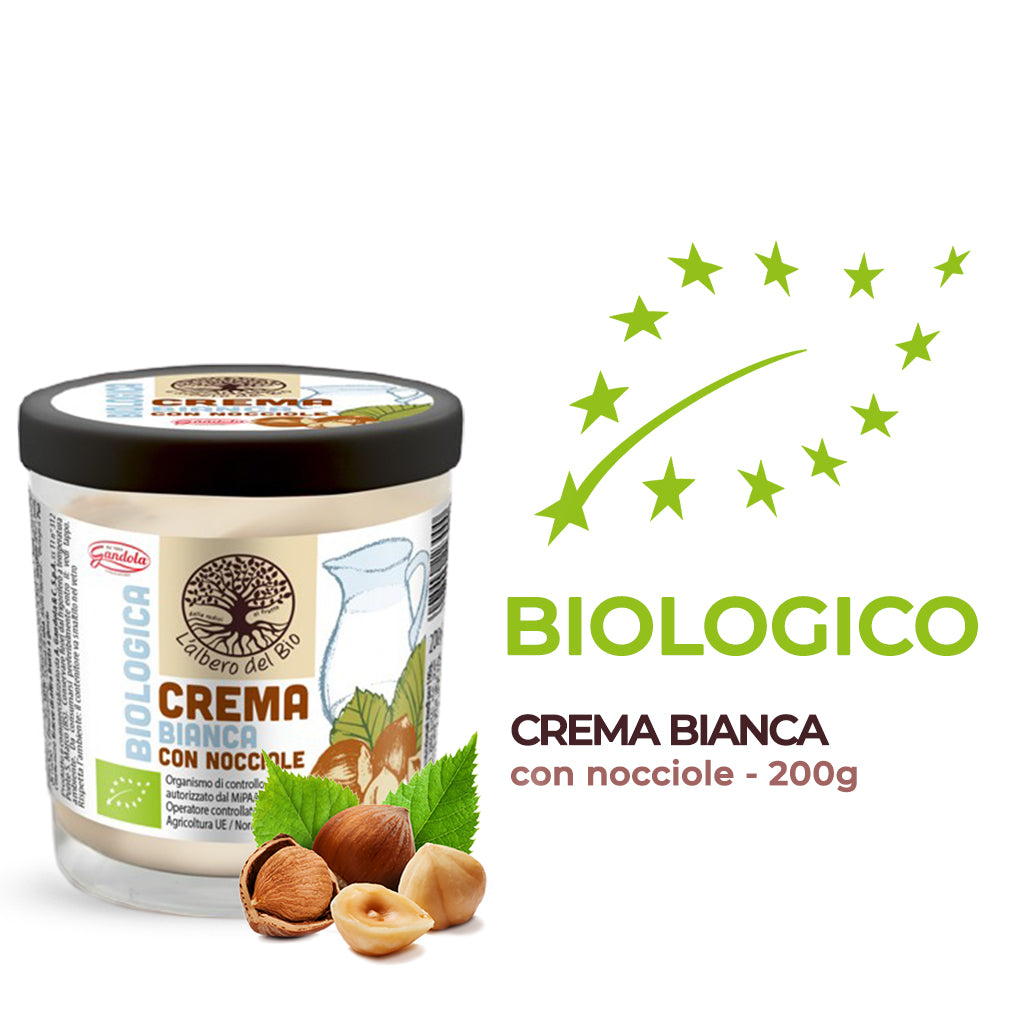 Crema spalmabile biologica bianca con nocciole - Gandola - 200g