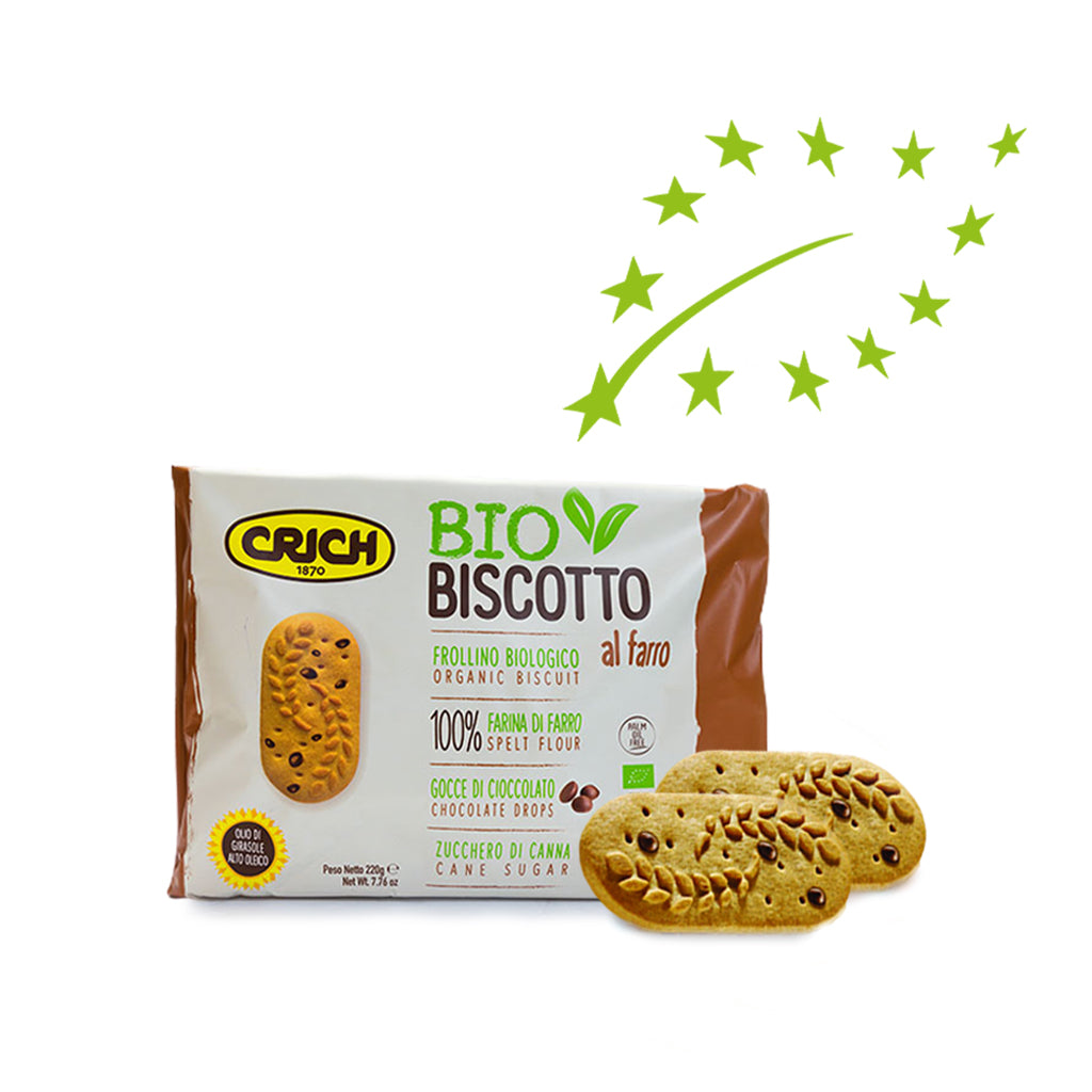 Biscotti biologici - Bio Biscotto al farro con gocce di cioccolato - Crich - 220g