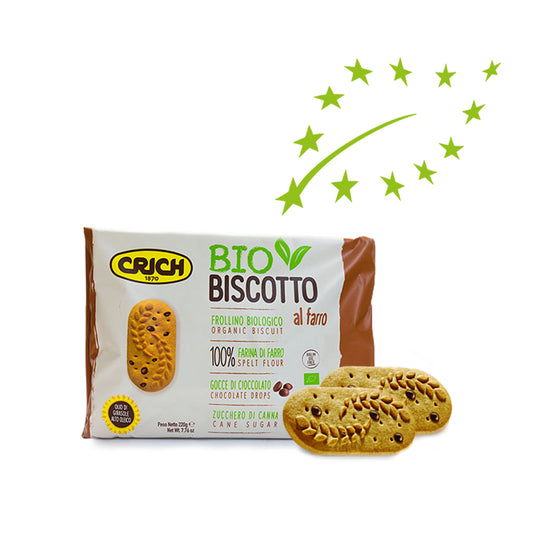 Biscotti biologici - Bio Biscotto al farro con gocce di cioccolato - Crich - 220g