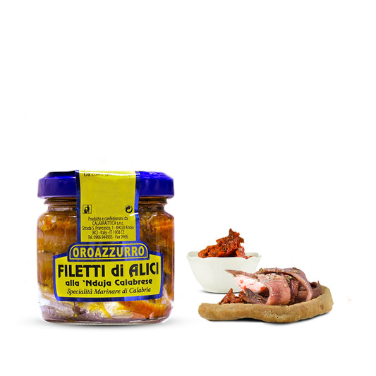Pesce - Alici - Filetti di alici alla 'nduja calabrese - Calabraittica - 100g