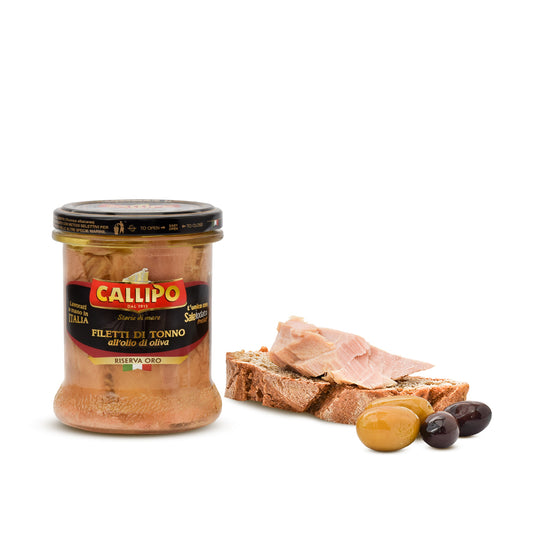 Pesce - Tonno vetro - Filetti di tonno Yellowfin - Riserva oro - Callipo - 150gr