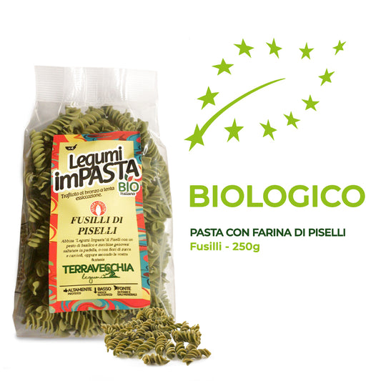 Pasta biologica di legumi - Fusilli di piselli - Terravecchia - 250g