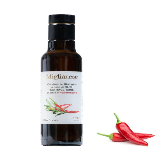 Condimento biologico a base di olio extravergine di oliva e peperoncino - Migliarese - 25cl