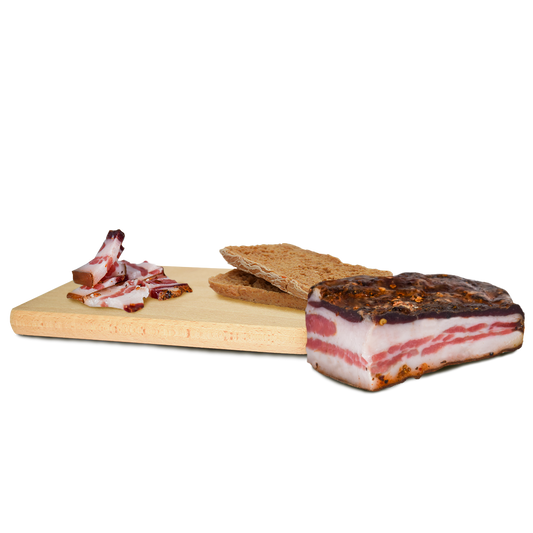 Pancetta tesa  con peperoncino di Monte Poro - 300g