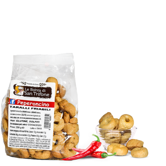 Taralli crumbly pepper - The goodness of San Trifone - 220g