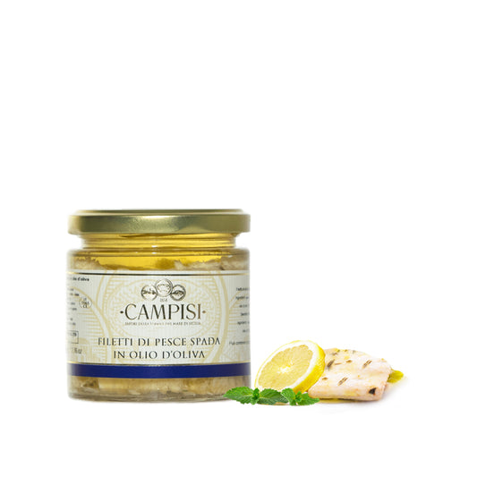 Pesce - Pesce spada - Filetti di pesce spada in olio di oliva - Campisi - 220g