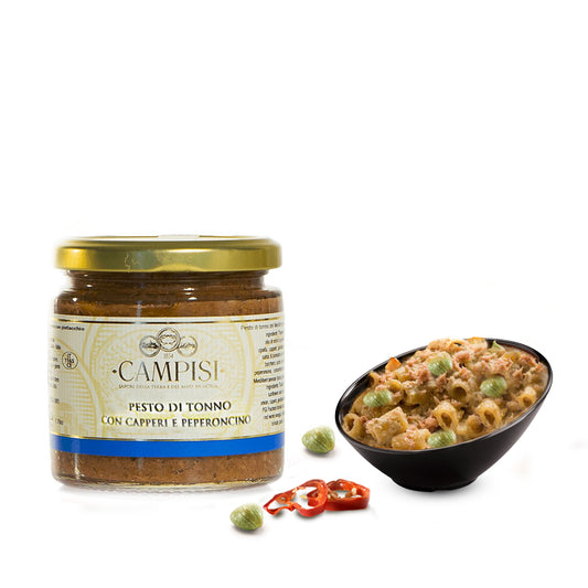 Pesto - Pesto di tonno con capperi e peperoncino - Campisi - 190g